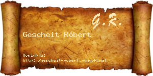 Gescheit Róbert névjegykártya